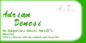 adrian dencsi business card